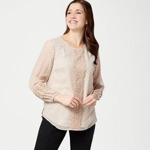 Isaac Mizrahi Live! Bi-Color Clipped Dot Peasant B